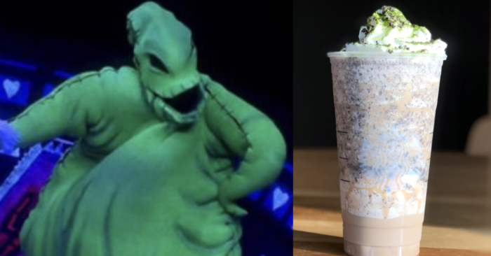 Hit up the starbucks secret menu for this Oogie Boogie Frappuccino
