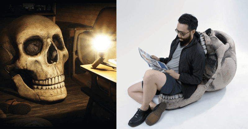 You Can Now Get A Skull Bean Bag Chair to Watch Halloween Movies In. I Die.