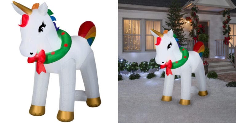 Home Depot Is Selling Giant Inflatable Christmas Unicorn And It Is Magical