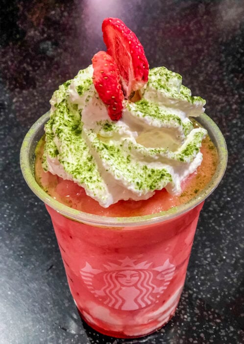We created this pretty in pink Cindy Lou Who Drink for our starbucks secret menu collection