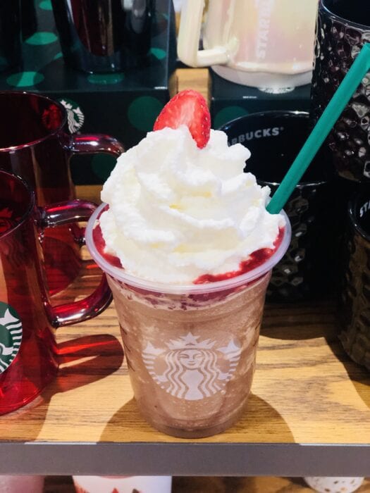 this Rudolph The Reindeer Frappuccino is the perfect drink to order around christmas time