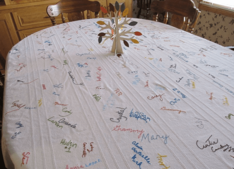 This Family’s Thanksgiving Tablecloth Has 19 Years of Signatures And I Want To Do It Too