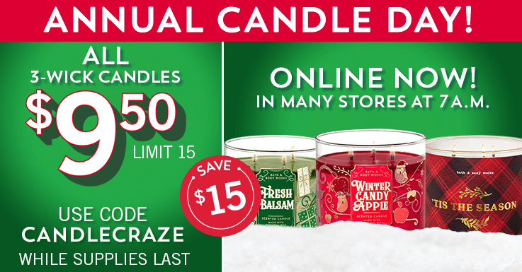 It’s Candle Day At Bath And Body Works Right Now
