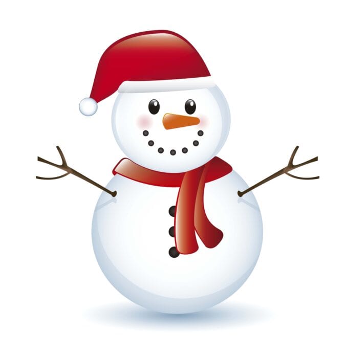 A festive Christmas snowman