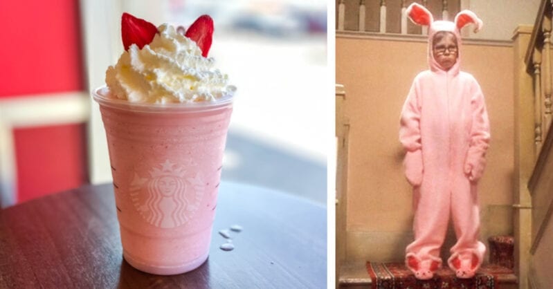 You Can Get A Christmas Story Frappuccino at Starbucks Complete with Bunny Ears