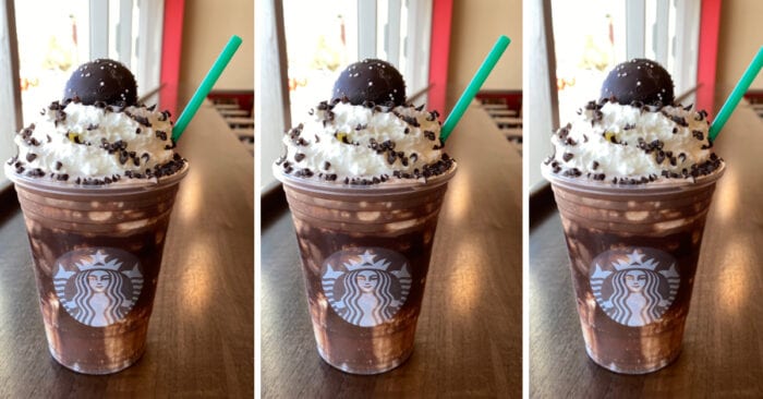 The New Years Ball Drop Frappuccino is a custom chocolate creation that you can only get if you know this recipe