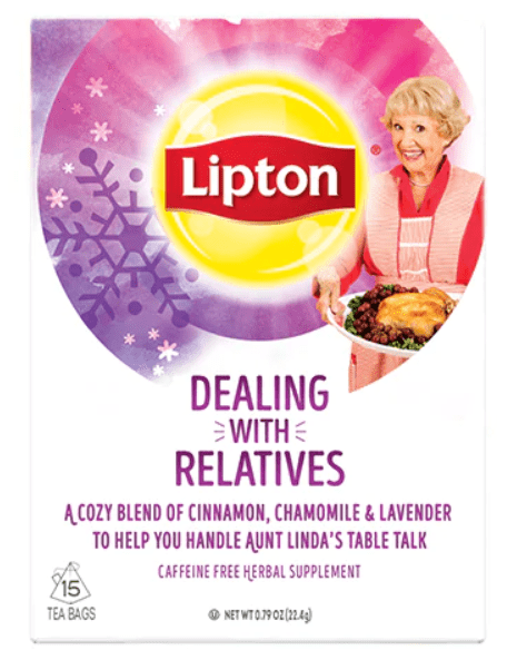 Lipton's new Dealing with Relatives tea is perfect for the holidays