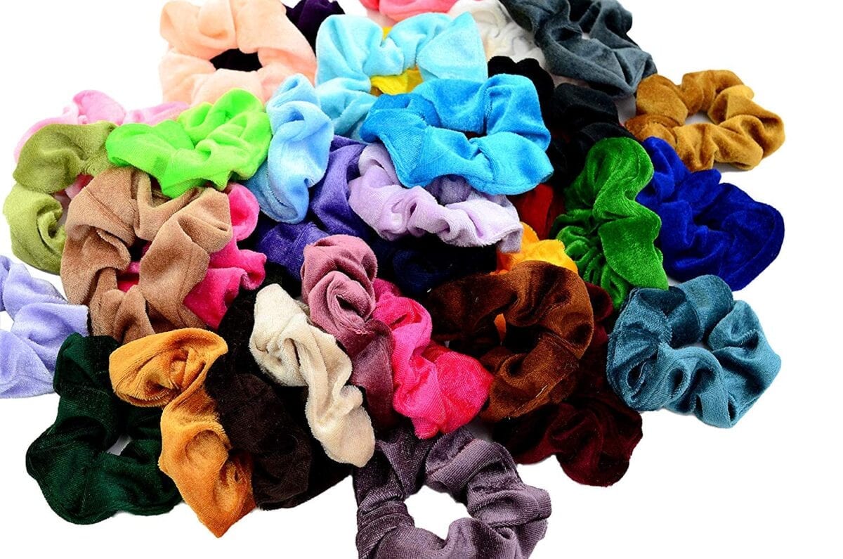 You Can Get 45 Velvet Hair Scrunchies for Less Than Seven Dollars Off Amazon