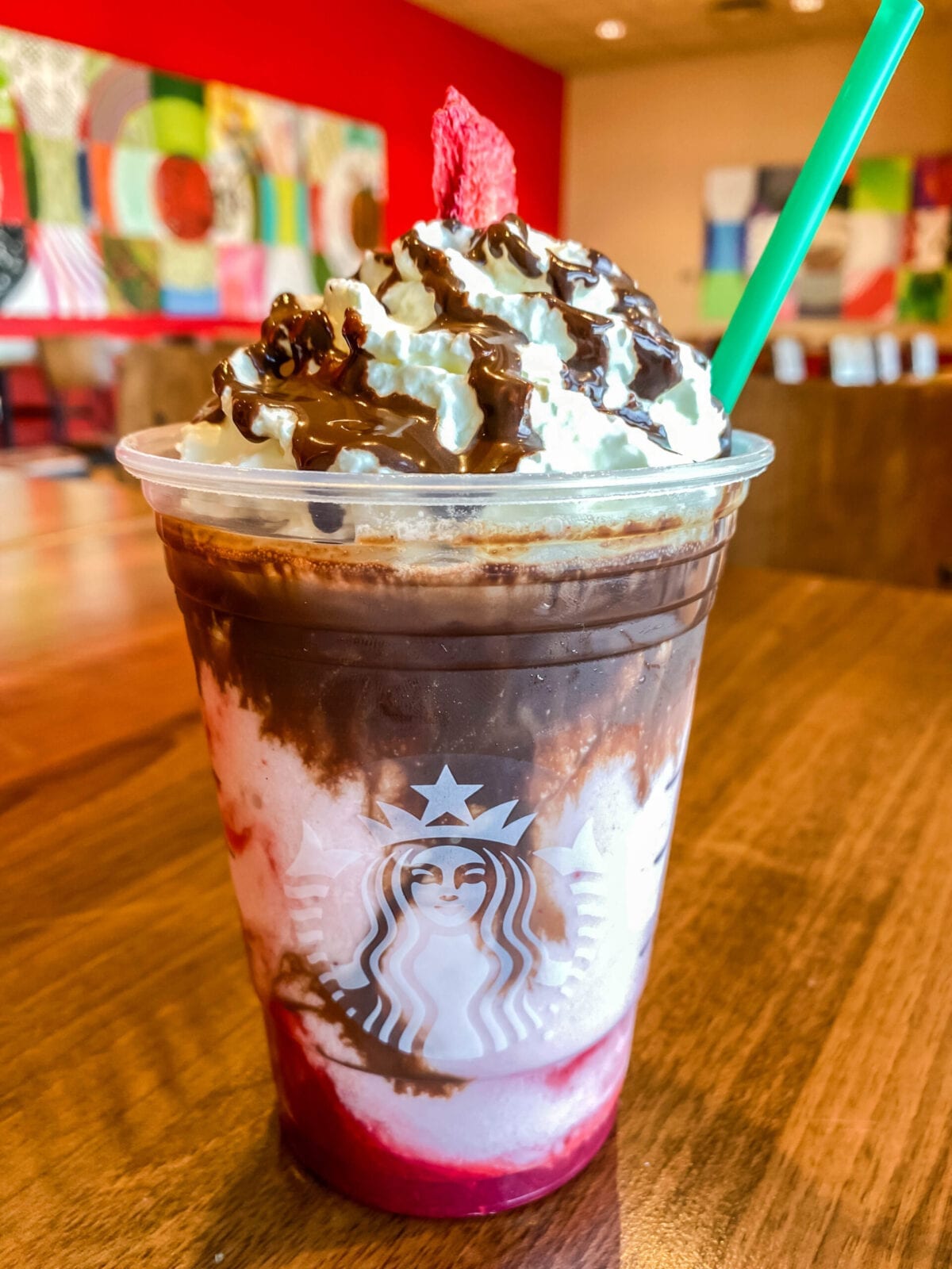 Starbucks Strawberry Frappuccino with Chocolate Chips