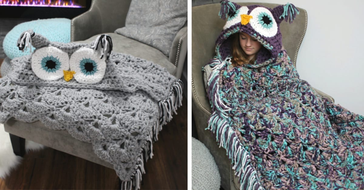 You Can Crochet Your Own Cozy Hooded Owl Blanket and It’s A Real Hoot