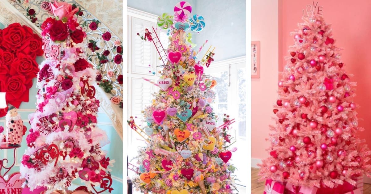Romantic Red, Pink and White Valentine's Day Tree