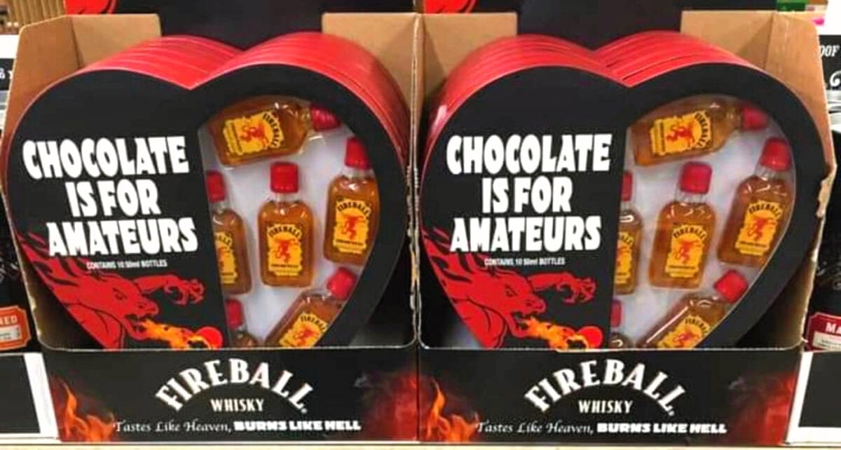 You Can Get A Heart-Shaped Box With Mini Bottles of Fireball Whisky To Spice Things Up This Valentine’s Day