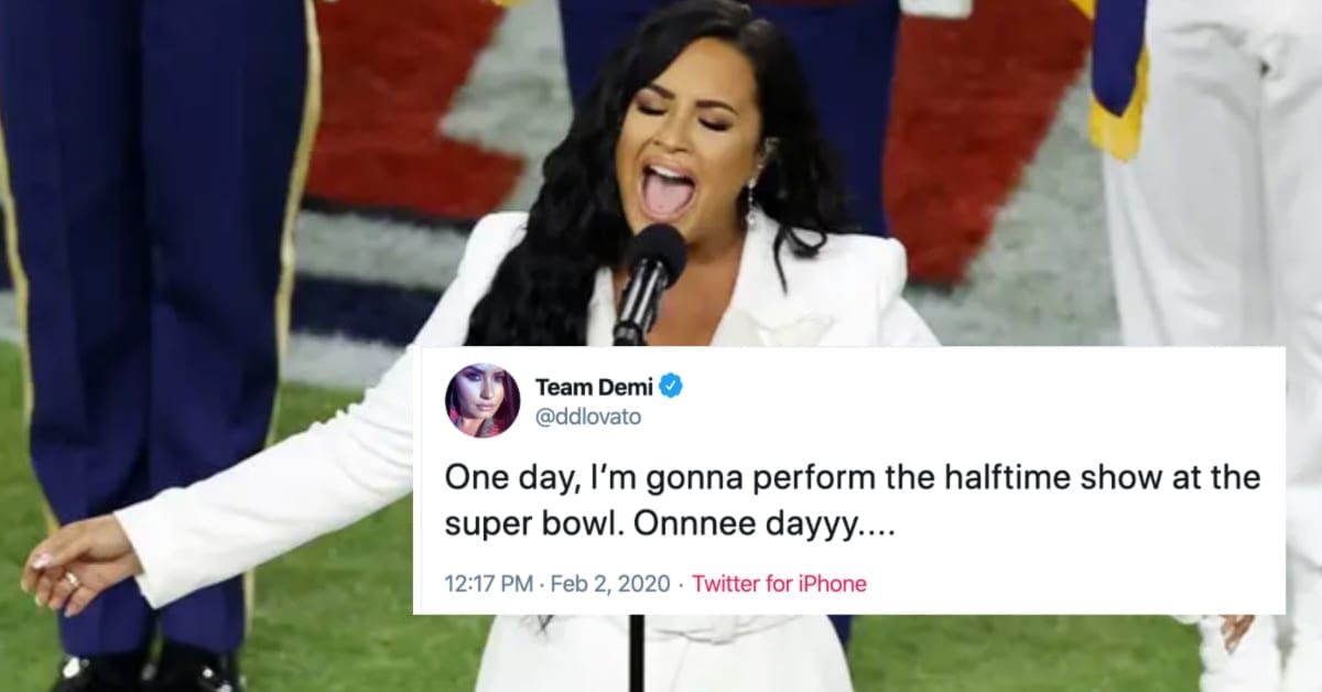 Demi Lovato Tweeted Ten Years Ago That She Would Sing The Anthem At The Super Bowl Someday