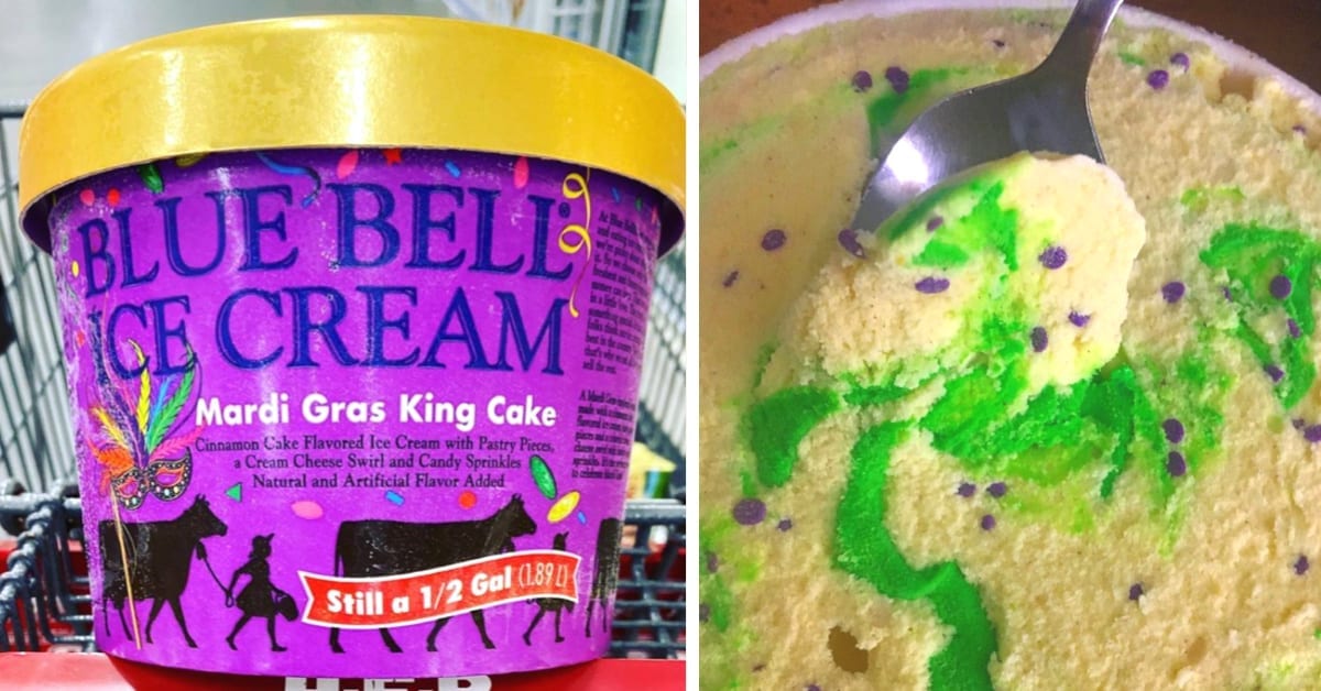 You Can Get Blue Bell Mardi Gras King Cake Ice Cream Just In Time For