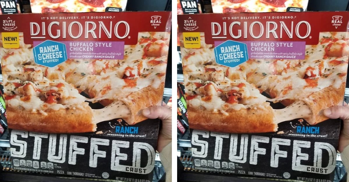 DiGiorno Has A Buffalo Chicken Pizza Stuffed With A Cheese And Ranch Crust
