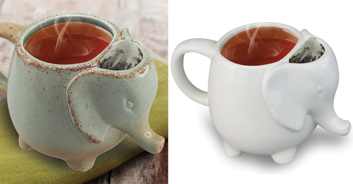 This Elephant Tea Mug Has A Spot That Holds Your Tea Bag After It’s Done Infusing