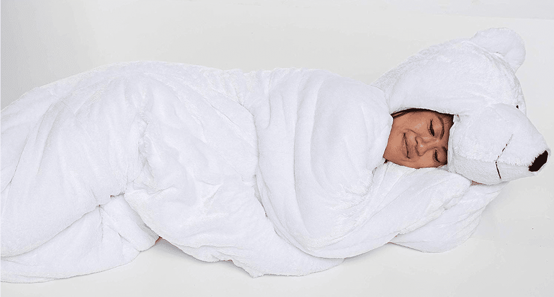 You Can Get A Giant Polar Bear Sleeping Bag That Will Turn You Into A Cuddly Stuffed Animal