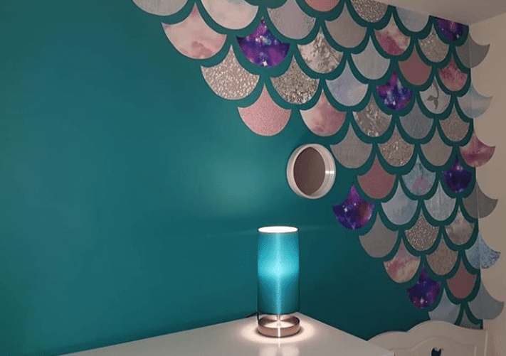 This Mom Created A DIY Mermaid Wall Using Wallpaper Samples And It’s Gorgeous