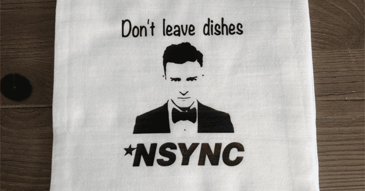 You Can Get A Hilarious Dish Towel For The *NSYNC Fan In Your Life
