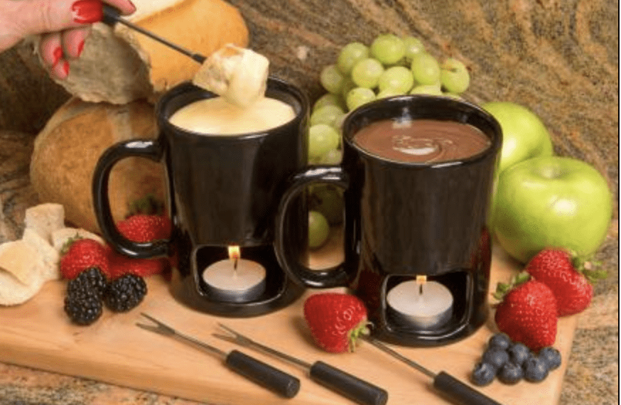 These Fondue Mugs Are Heated By Candles and Make The Perfect Fondue For Two