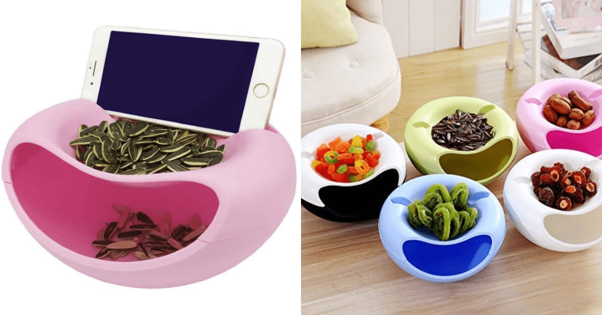 You Can Get A Double Layer Snack Bowl That Also Holds Your Phone For The Best Binge Night Ever