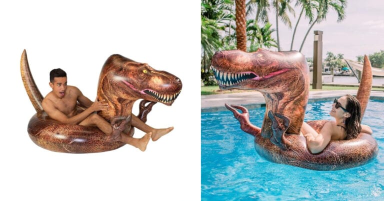 You Can Get a T-Rex Pool Float That Has Tiny Arms and He Can’t Touch His Face!