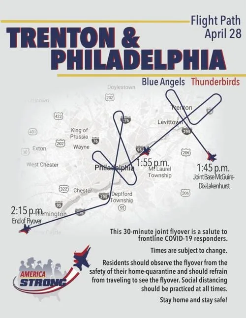 The Blue Angels and Thunderbirds Flight Path Maps and Times for Today