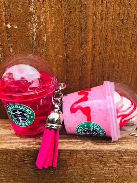 Starbucks Inspired Keychain Pink Drink Starbies Starbucks 