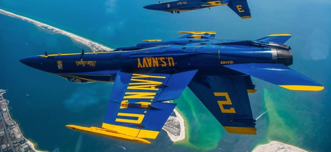The Blue Angels and Thunderbirds Flight Path Maps and Times for Today