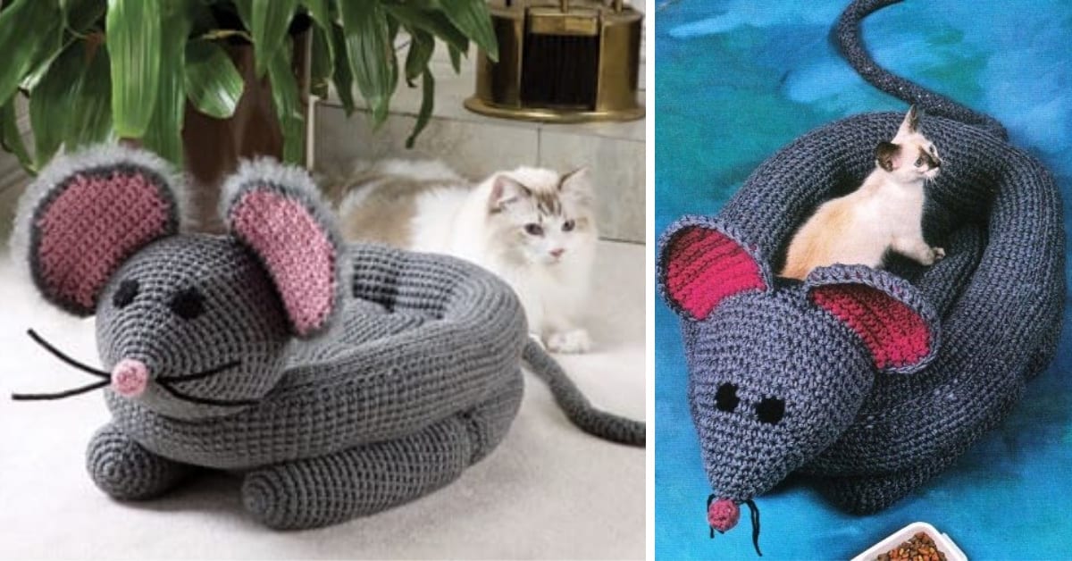You Can Crochet Your Cat A Tiny Mouse Bed And It Is Adorable