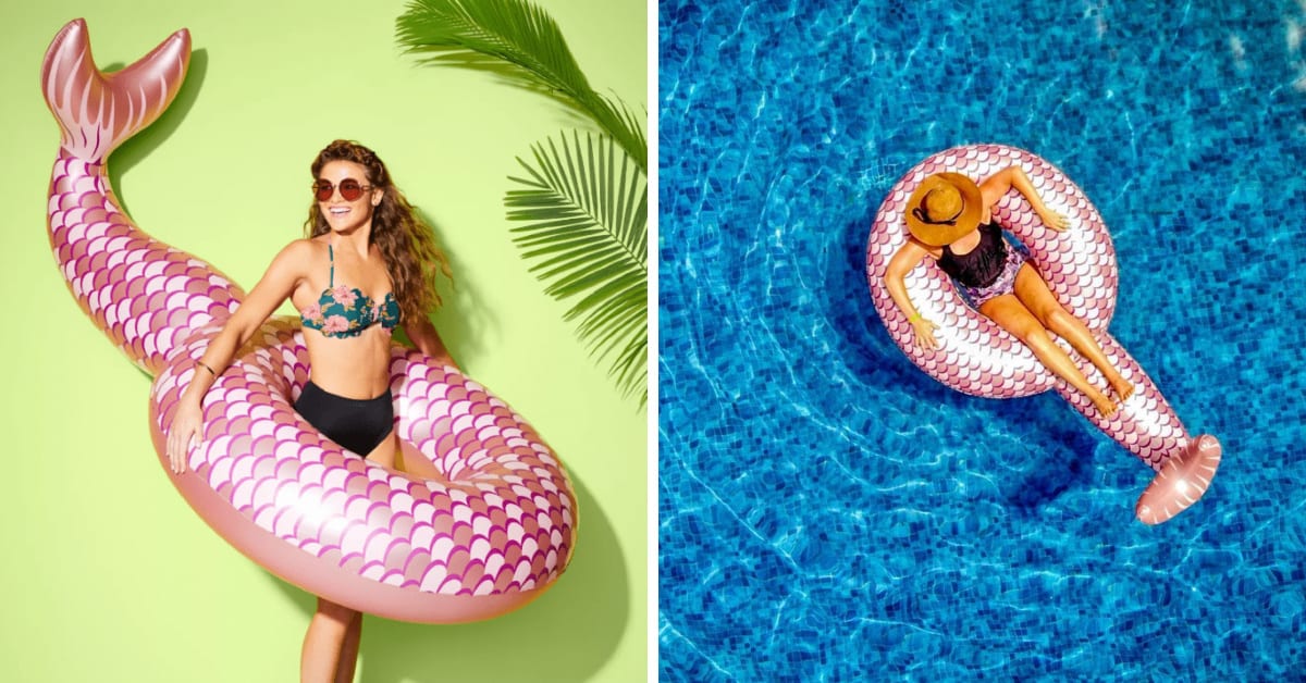 You Can Get A Rose Gold Mermaid Tail Pool Float and I’m Swimming With Joy