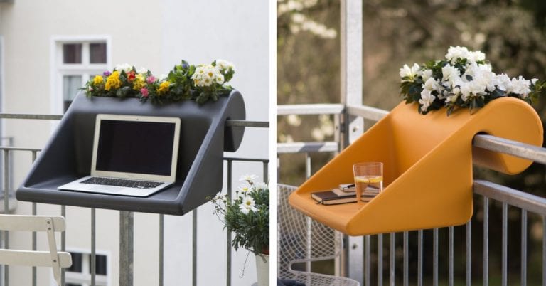 You Can Get A Computer Table That Attaches To Your Outdoor Railing And I Need It Now