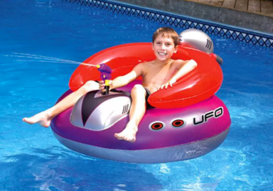 You Can Get Your Own Inflatable UFO Lounge Chair That Comes With An Attached Squirt Gun