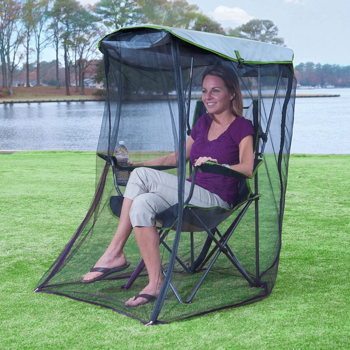 You Can Get A Folding Chair With A Net Attached To Keep The Bugs Away