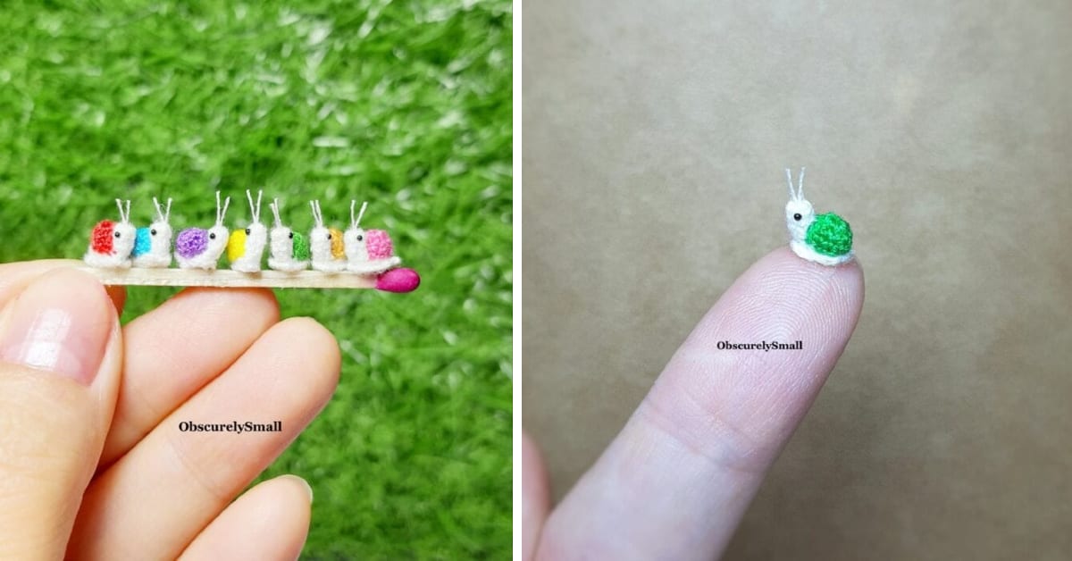 You Can Get A Crochet Micro Miniature Snail And It’s The Cutest Tiny Thing You’ll See All Day