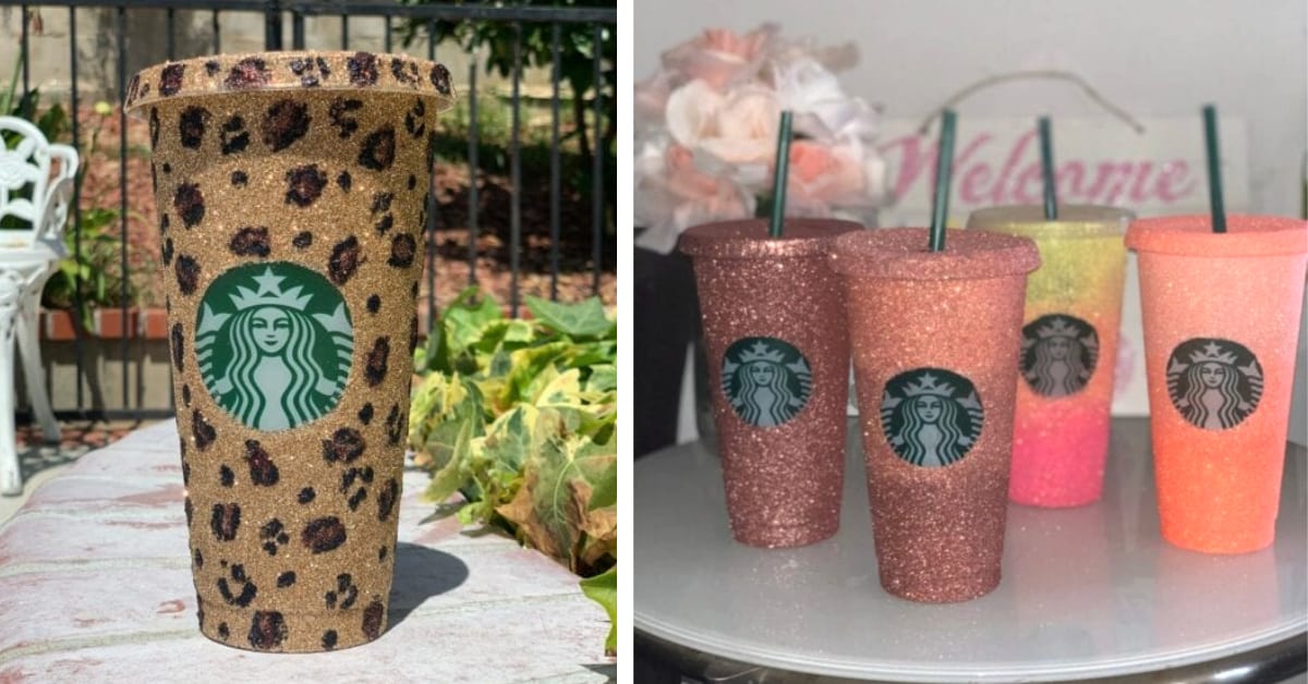 Starbucks Leopard Glitter