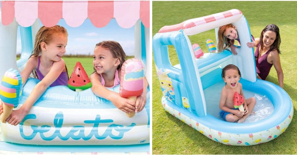 You Can Get An Inflatable Ice Cream Stand Playhouse That Doubles As A Pool For Kids