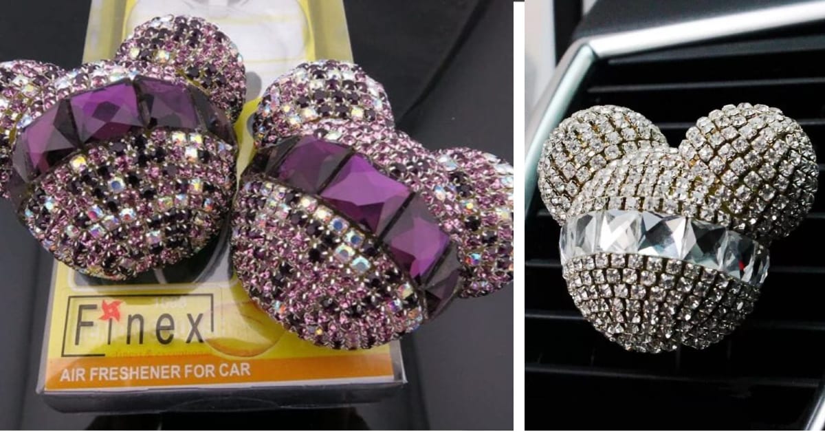 You Can Get A Mickey Mouse Car Air Freshener That Is Covered In Rhinestones and I Need One