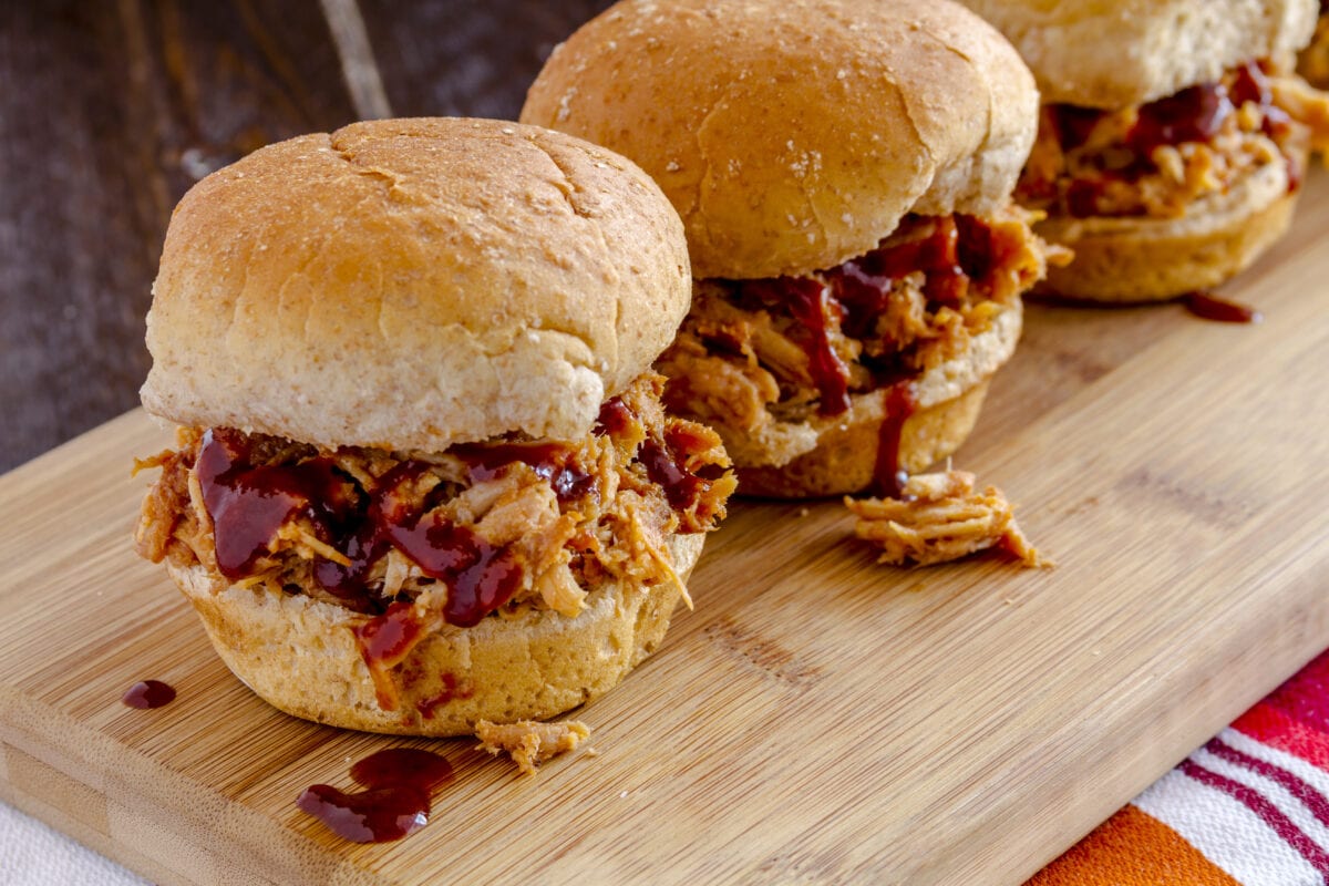 3-Ingredient Instant Pot Barbecue Buffalo Chicken Sliders