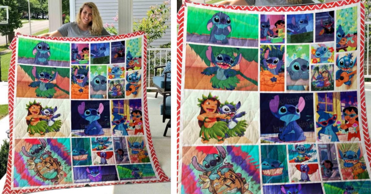 This Stitch Blanket Is The Perfect Way To Snuggle Up Next to Family And I Need One