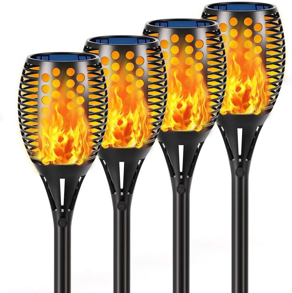 These Solar Tiki Torch Lights Look and Flicker Like Real Flames When ...