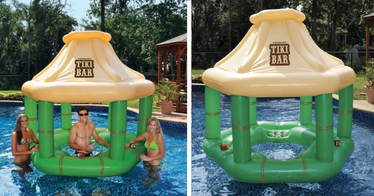 This Tiki Bar Pool Float Is Here To Give Your Backyard A Tropical Vibe