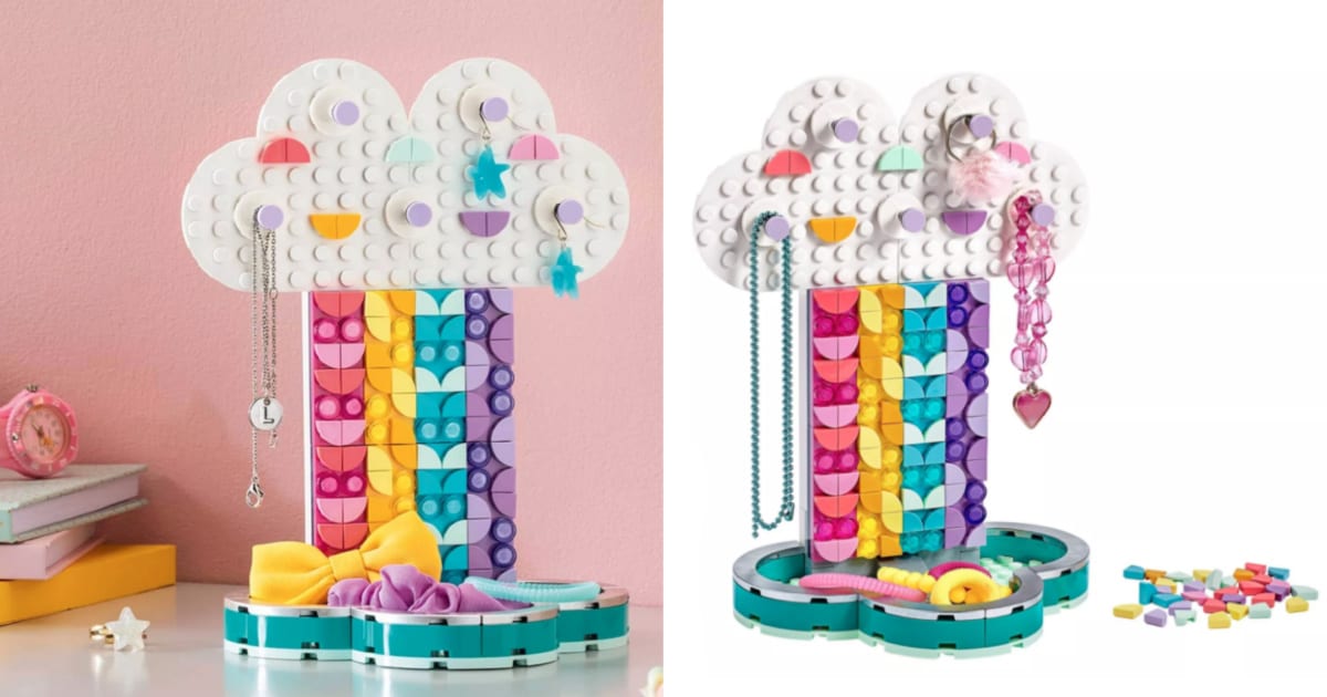 This $15 LEGO Dots Set Allows You To Make Your Own Rainbow Jewelry Holder and My Kids Need It