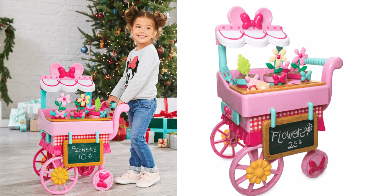 You Can Get Your Kids A Minnie Mouse Flower Cart Play Set That Is Pure Disney Magic