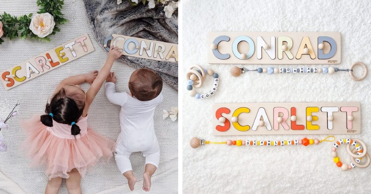 These Personalized Wooden Name Puzzles Make The Cutest Gift for Any Kid