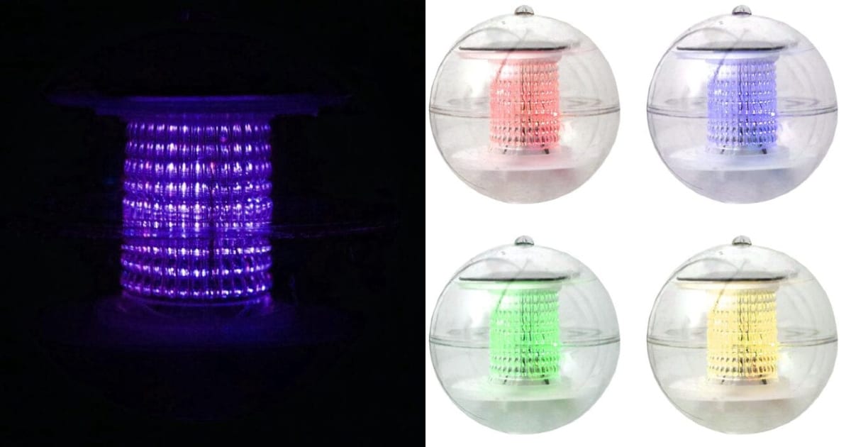 These Color Changing Bubble Lights Charge In The Sun and Light Up Your Pool at Night