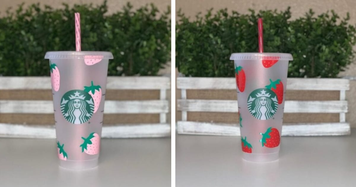 You Can Get A Starbucks Cup That Is Covered In Strawberries and I Am Obsessed