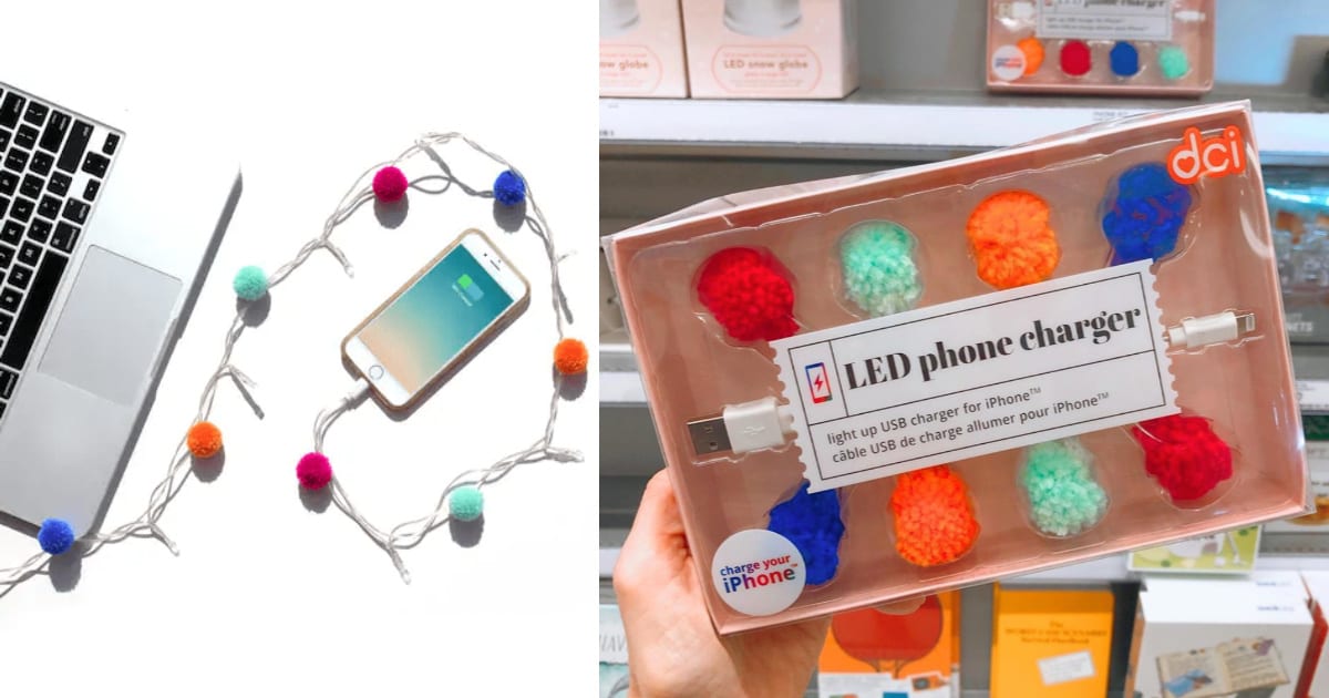 Target Has a $13 Pom Pom Charging Cable That Lights Up As It Charges Your Phone