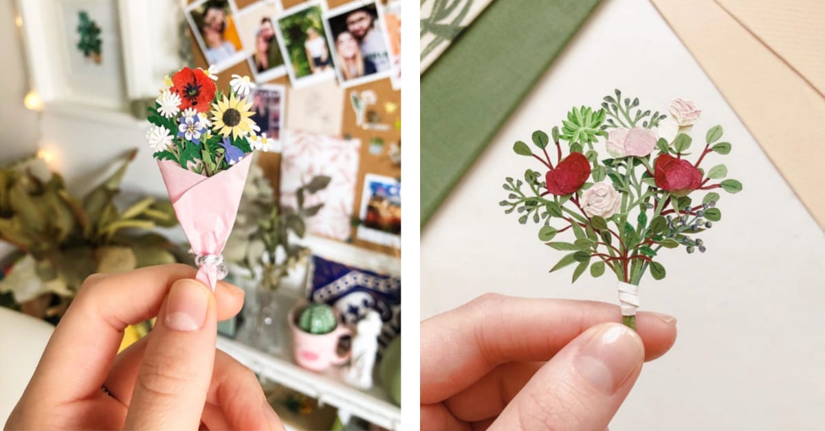 This Paper Artist Is Taking Over Social Media With Her Tiny Hand-Cut Paper Plants And They Are So Adorable