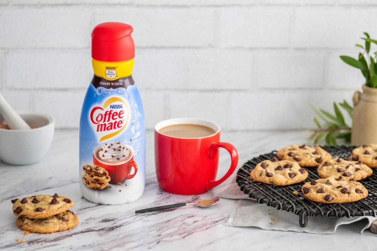 Coffee Mate Is Releasing A New Coffee Creamer That Is Basically Toll House Cookies Dunked In Hot Cocoa